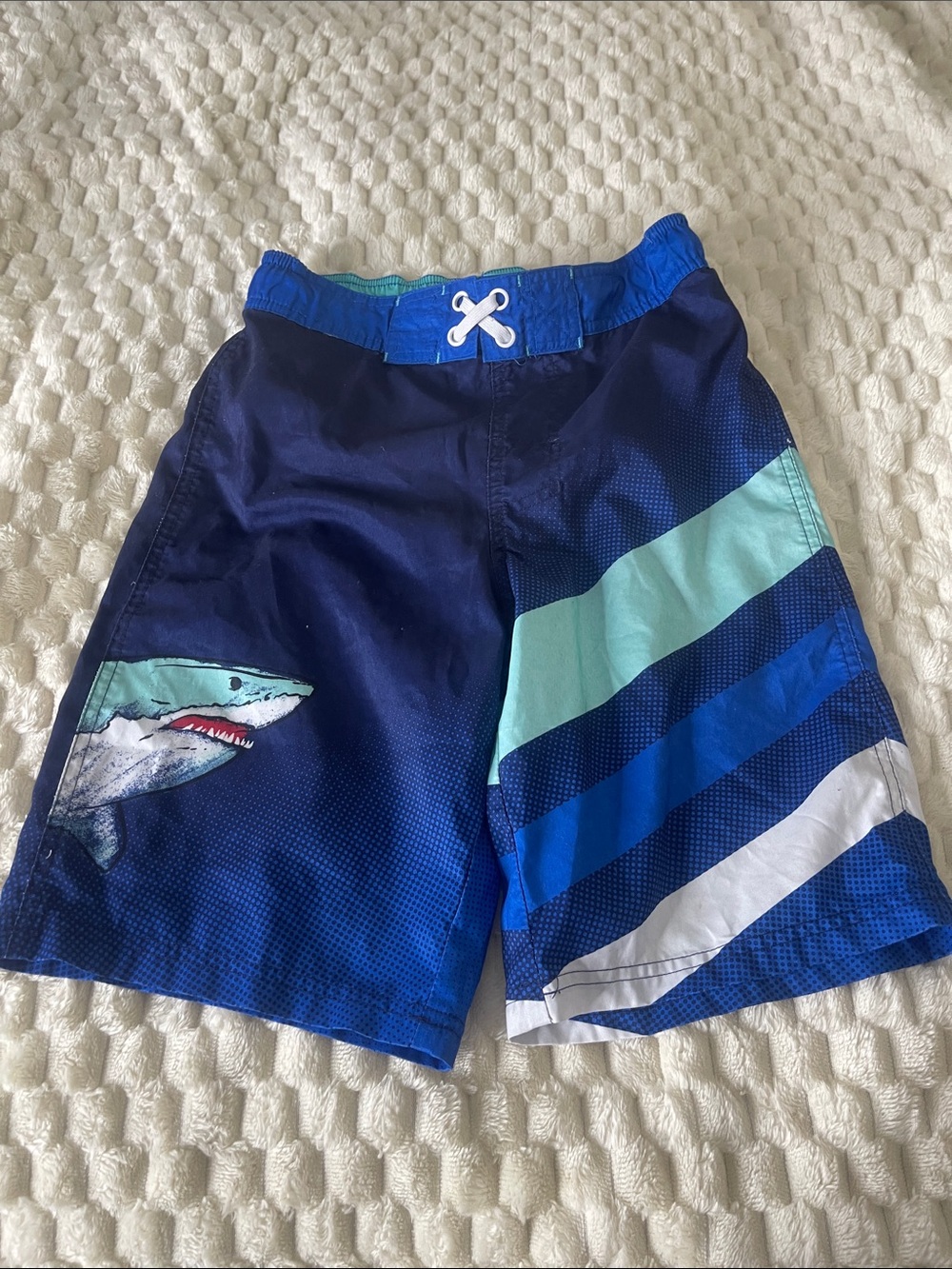 Cat & Jack Navy, Blue & Aqua Shark Swim Trunks